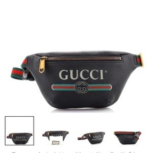 Gucci logo belt bag printed leather small